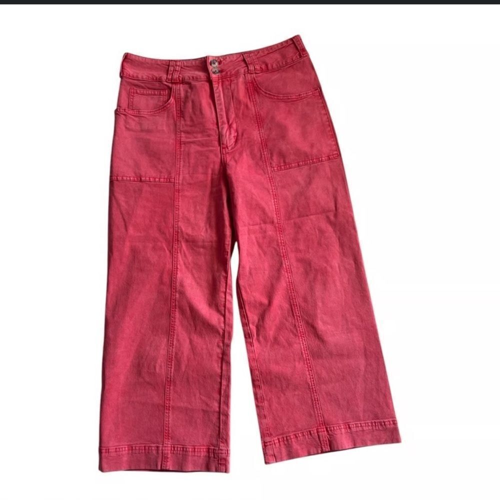 Pilcro Anthropologie Womens Wide Leg Carpenter Pants 29 Coral High Rise